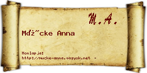 Mücke Anna névjegykártya